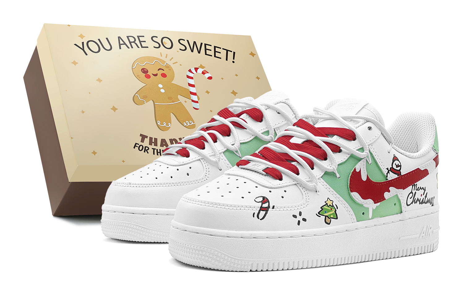 

Nike Кроссовки Air Force 1 с низким верхом, противоскользящие, износостойкие, для скейтбординга, мужские, белые, красные, зеленые