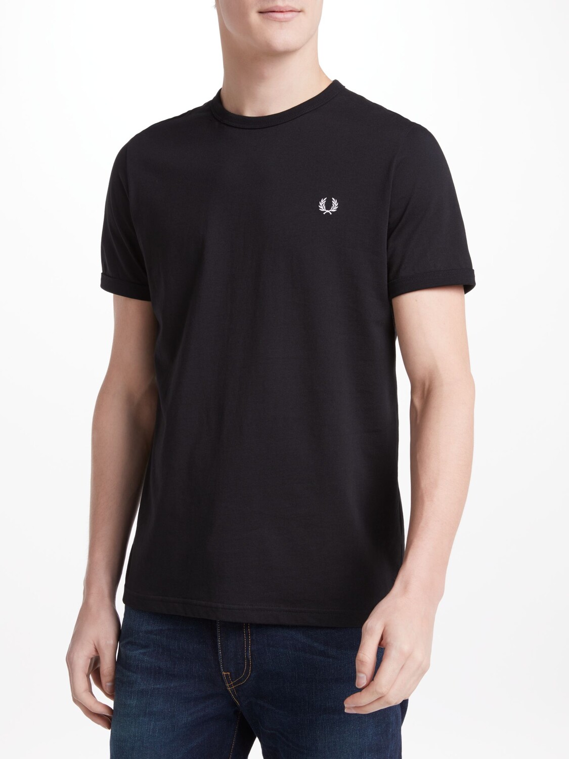 

Футболка с круглым вырезом Fred Perry Ringer, черная, Черный, Футболка с круглым вырезом Fred Perry Ringer, черная