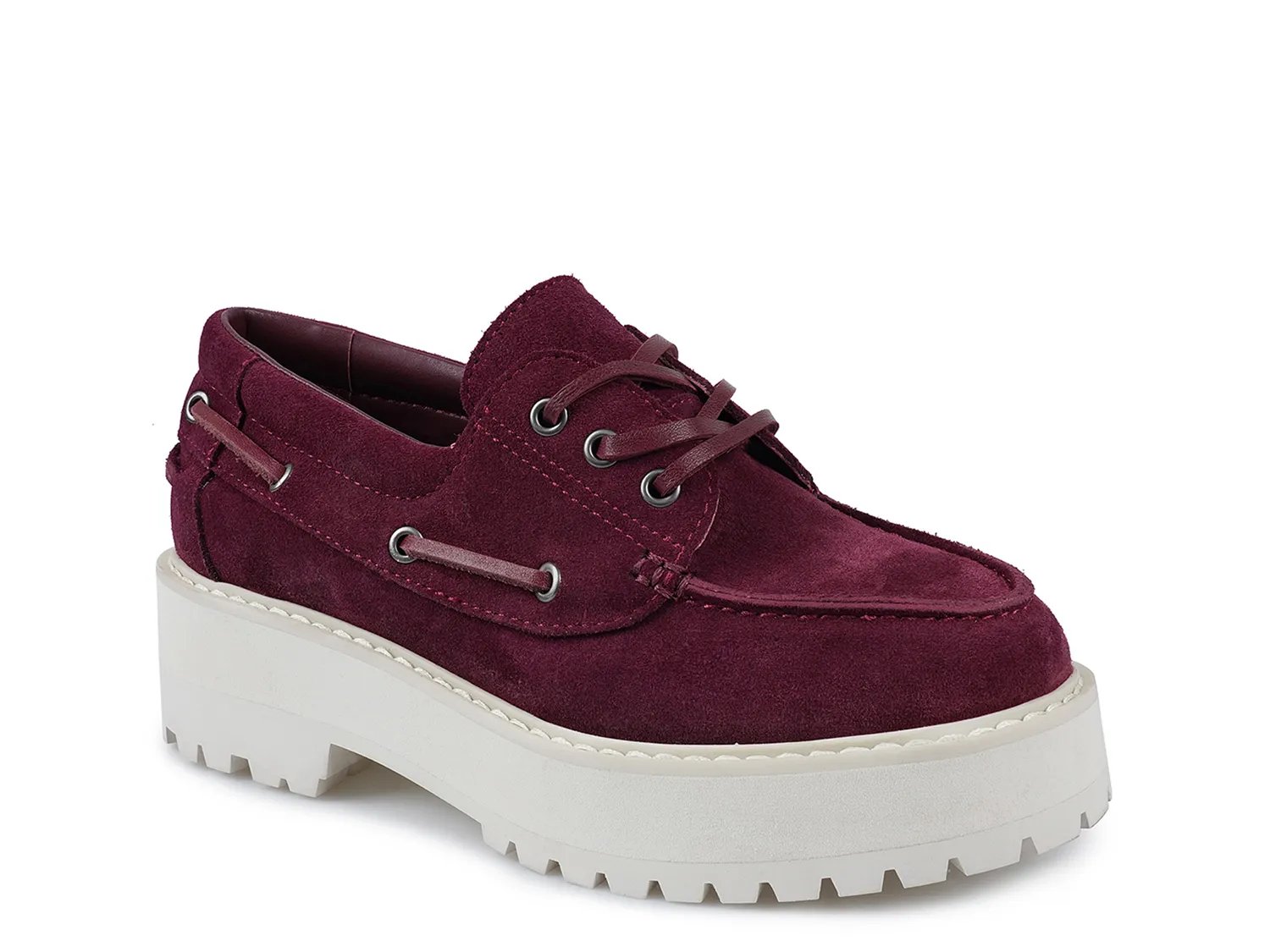 Туфли-лодочки Candie's Biz Platform Boat Shoe, Burgundy Suede