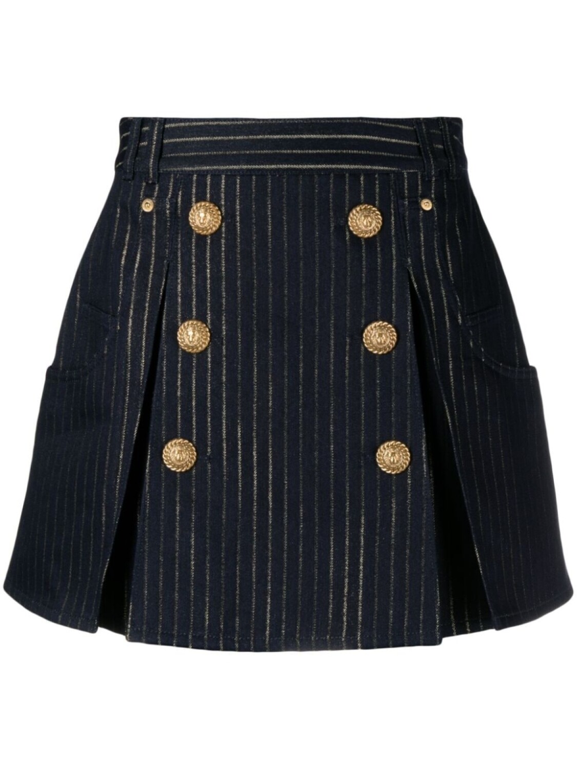Balmain юбка мини с декоративными пуговицами, синий