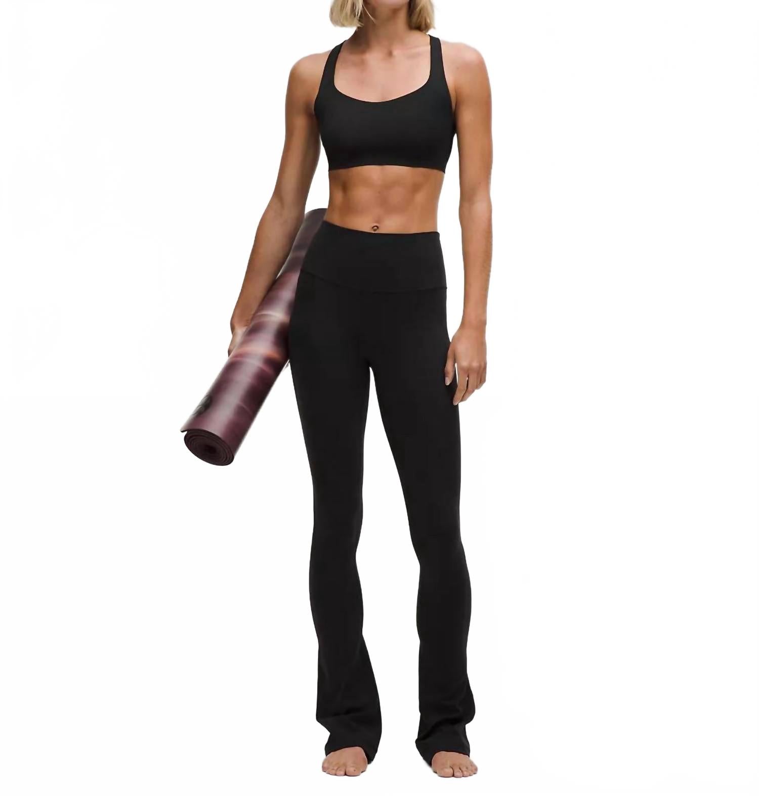 

Высокие мини-клешеные леггинсы-брюки черные Lululemon