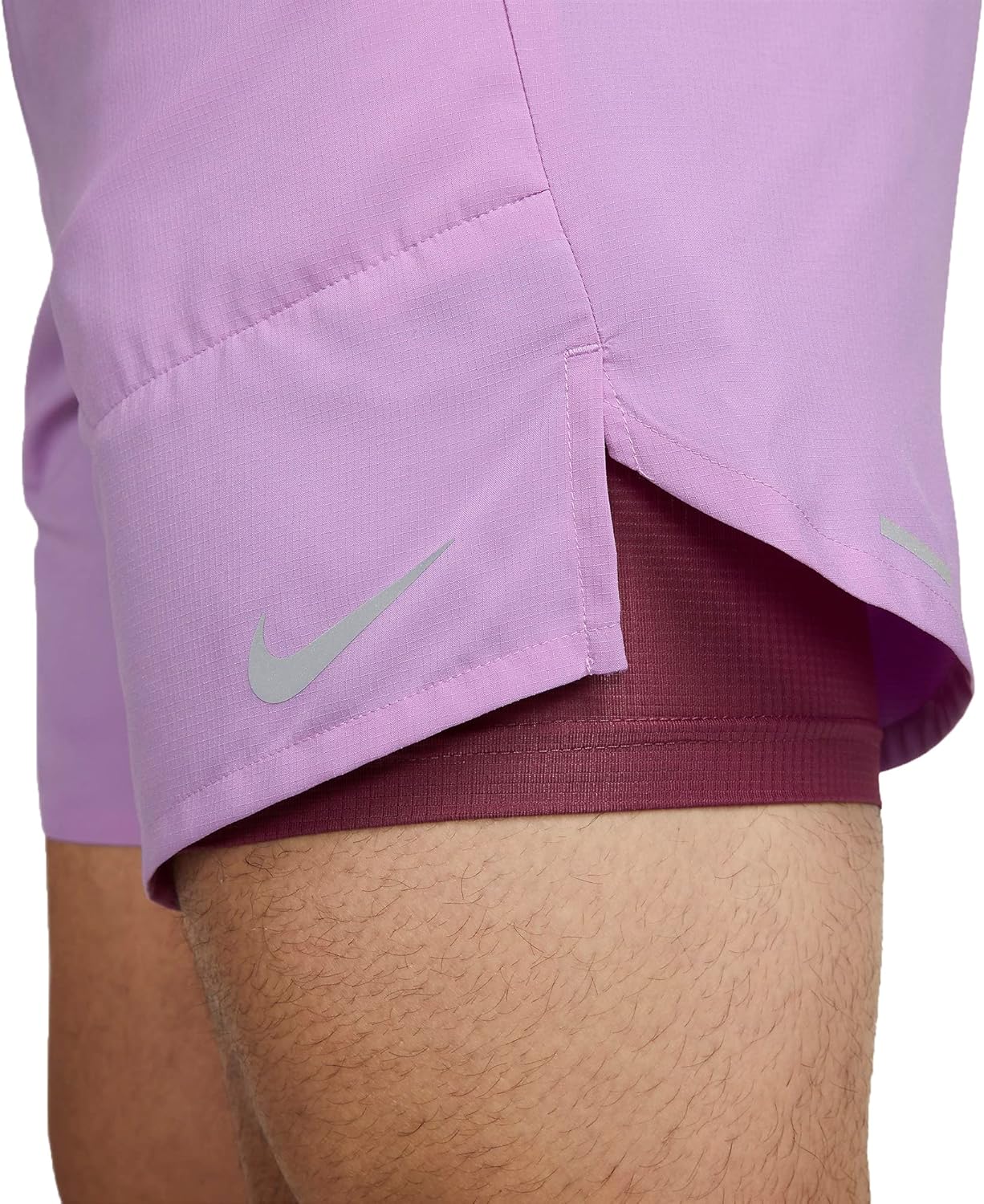 Мужские шорты для бега Nike Stride Dri-FIT 7 дюймов 2-в-1, Rush Fuchsia/Rosewood/Rosewood — фото 4