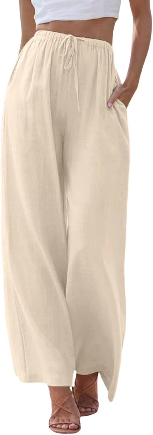 Штаны Casual, широкие, Beige