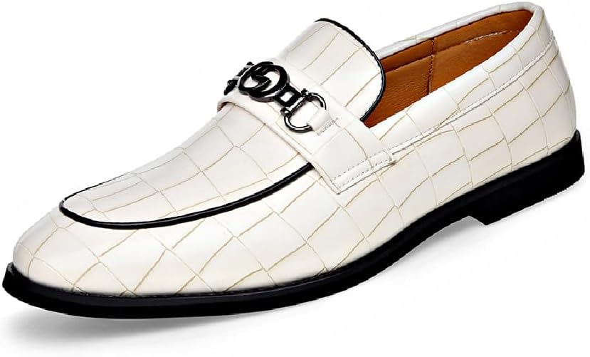 

Мужские кожаные туфли повседневные комфортные лоферы модные классические деловые туфли с противоскользящей подошвой дышащие обувь Asifn, белый