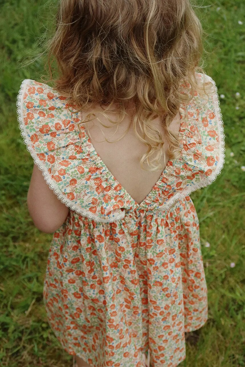 

Хлопковое платье детское VERBENA DRESS GOTS Konges Sløjd, оранжевый