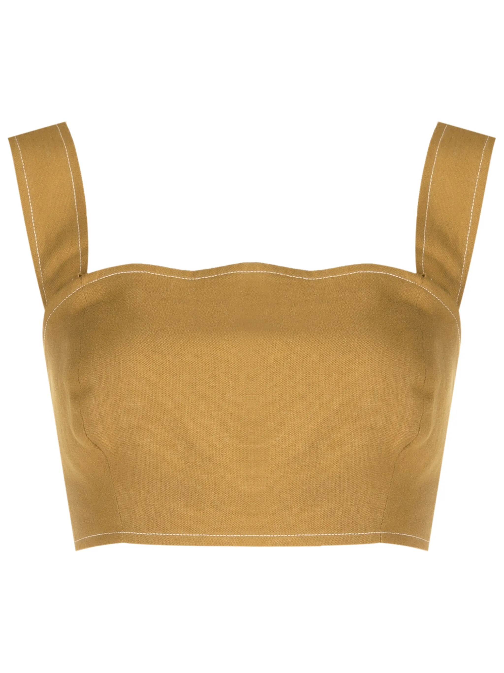 

Укороченный топ с контрастной строчкой Lenny Niemeyer, коричневый