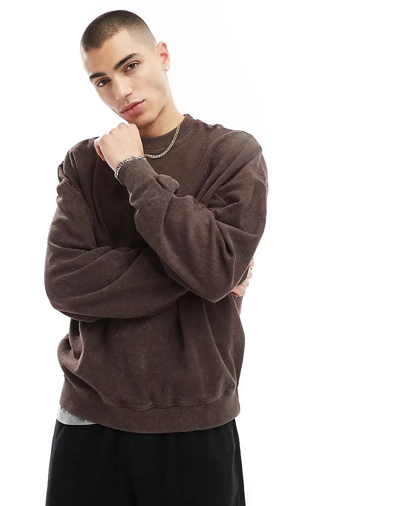 

Фактурная толстовка коричневого цвета Bershka