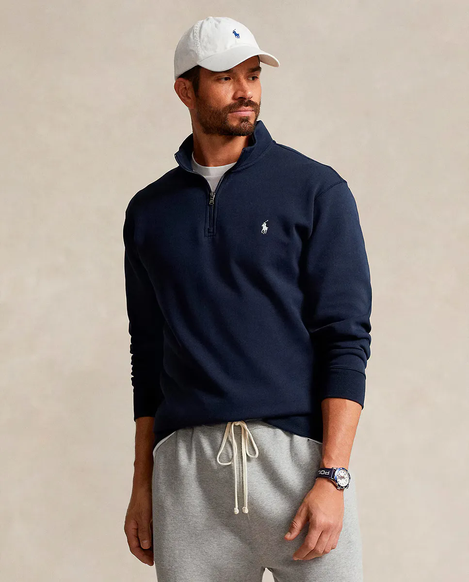 

Мужская водолазка на молнии больших размеров Polo Ralph Lauren, темно-синий