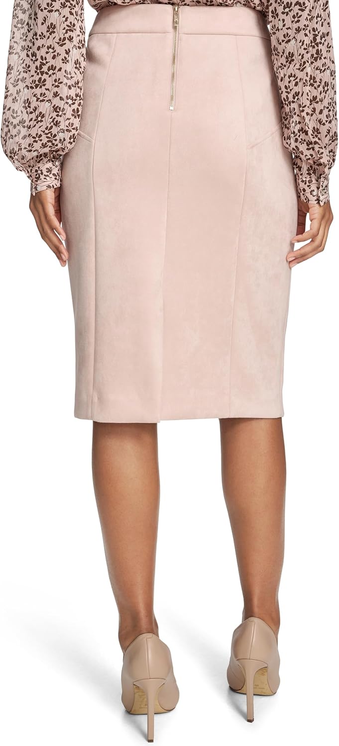 Женская юбка-карандаш миди из искусственной замши от Tommy Hilfiger, Pink — фото 4