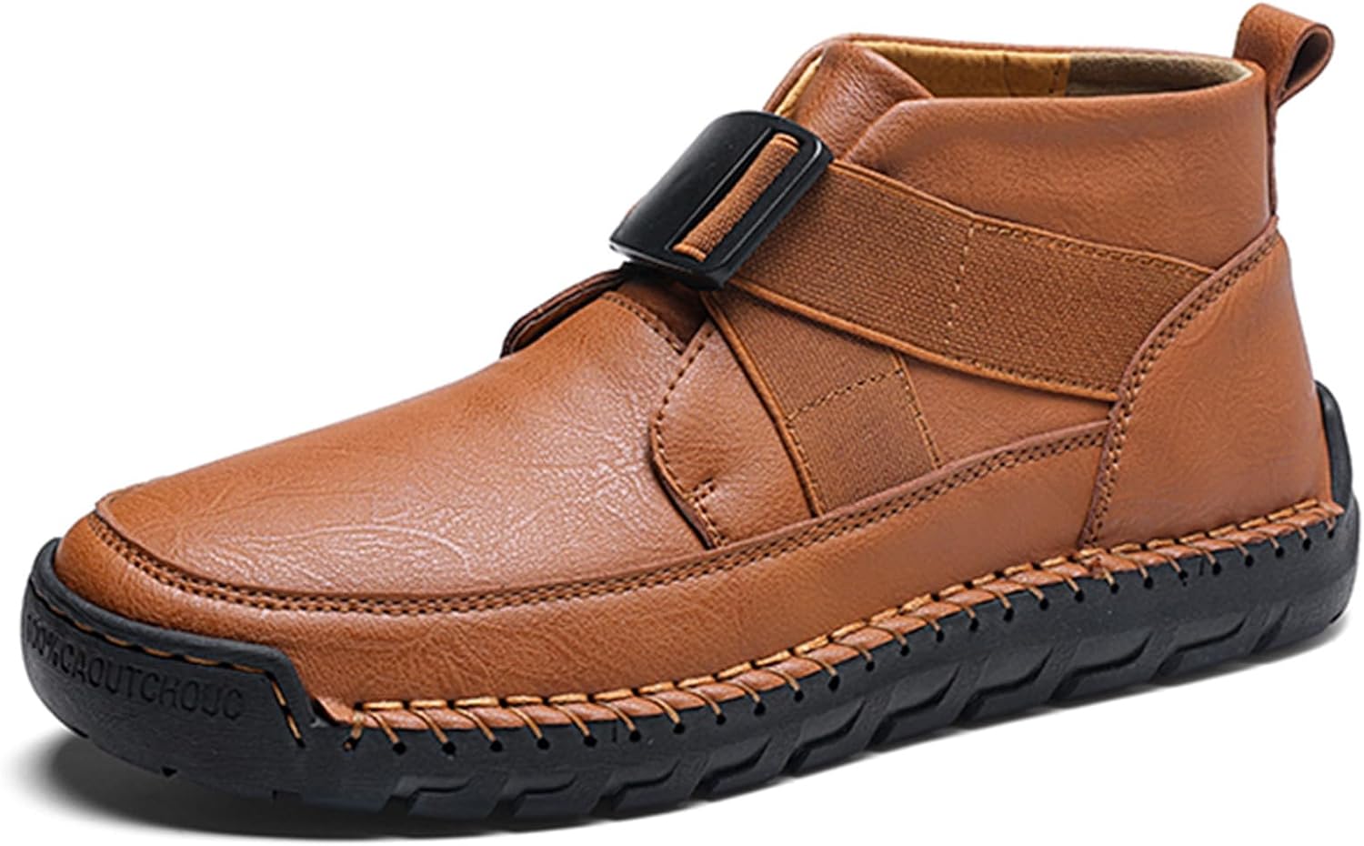 

Мужские кожаные ботинки с пряжкой Optigard Chukka, ручная строчка, удобная эластичная застежка, модель без шнурков, повседневные ботинки до щиколотки, для улицы, вождения, работы и прогулок, светло-коричневый