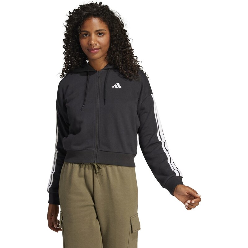 Толстовка Essentials с тремя полосками из французского трикотажа Adidas, черный — фото 2