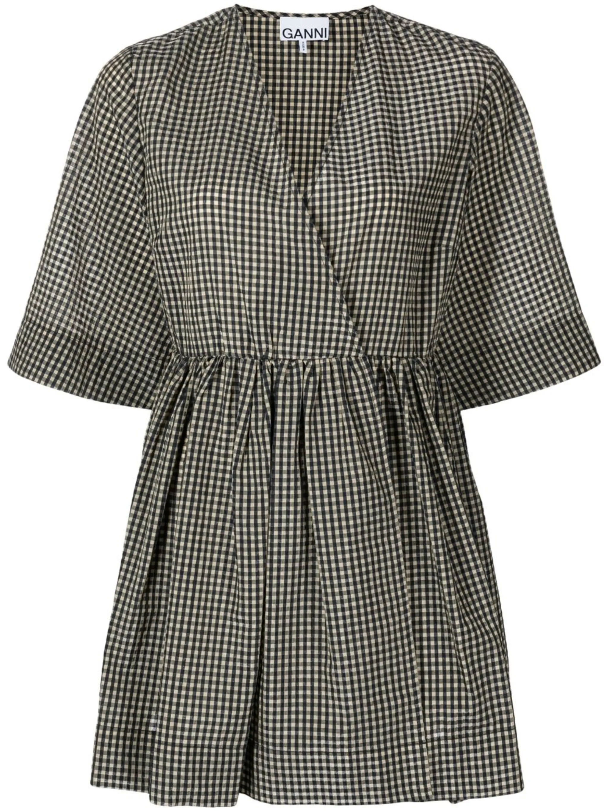 

Платье мини с принтом Ganni, коричневый