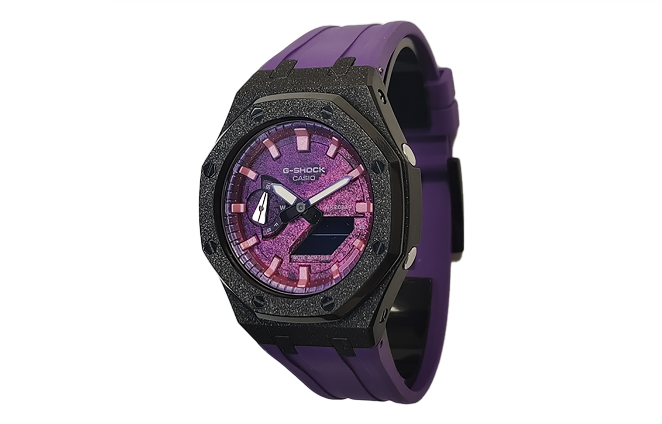 

Мужские часы CASIO Liquid Crystal/Analog Dual Display Series 44mm фиолетовые