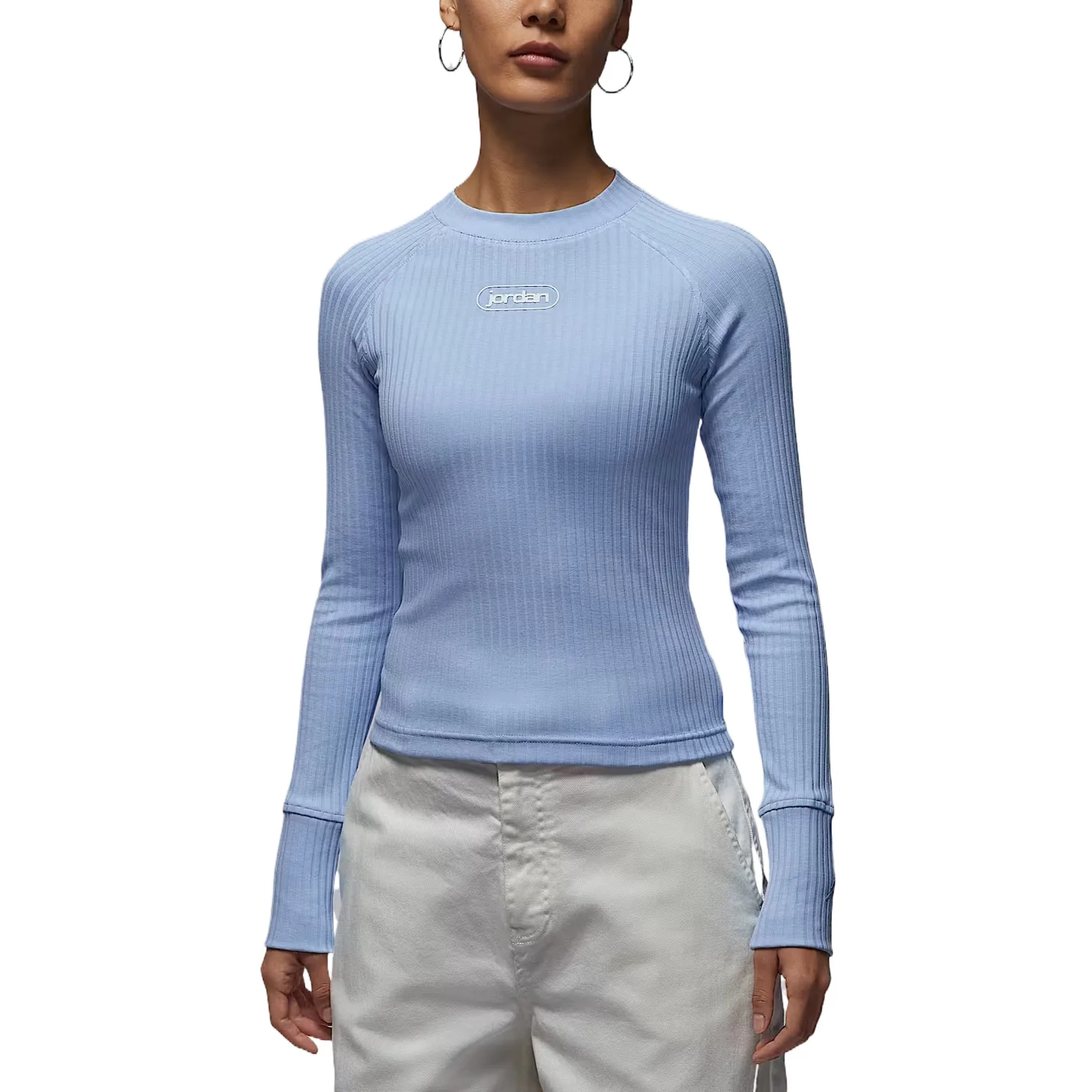 Футболка с рукавом реглан женская Jordan, Mind Blue/Sail White