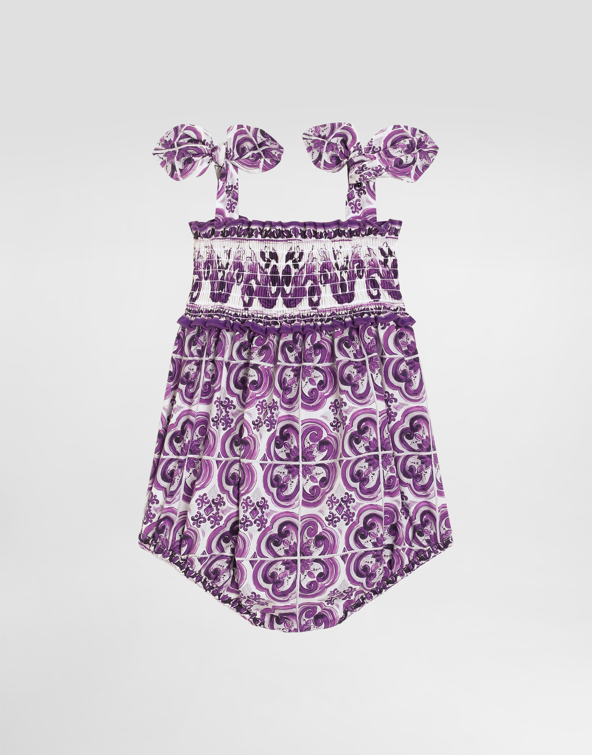 Комбинезон из хлопкового поплина с принтом майолика Dolce&Gabbana, мультиколор — фото 2