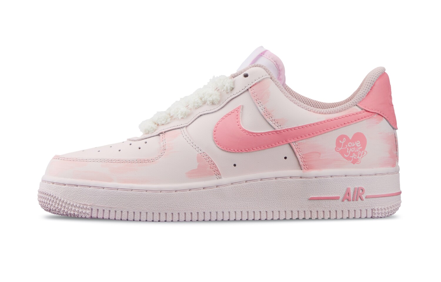 

Кроссовки для скейтбординга Air Force 1 женские низкие розовый/белый Nike