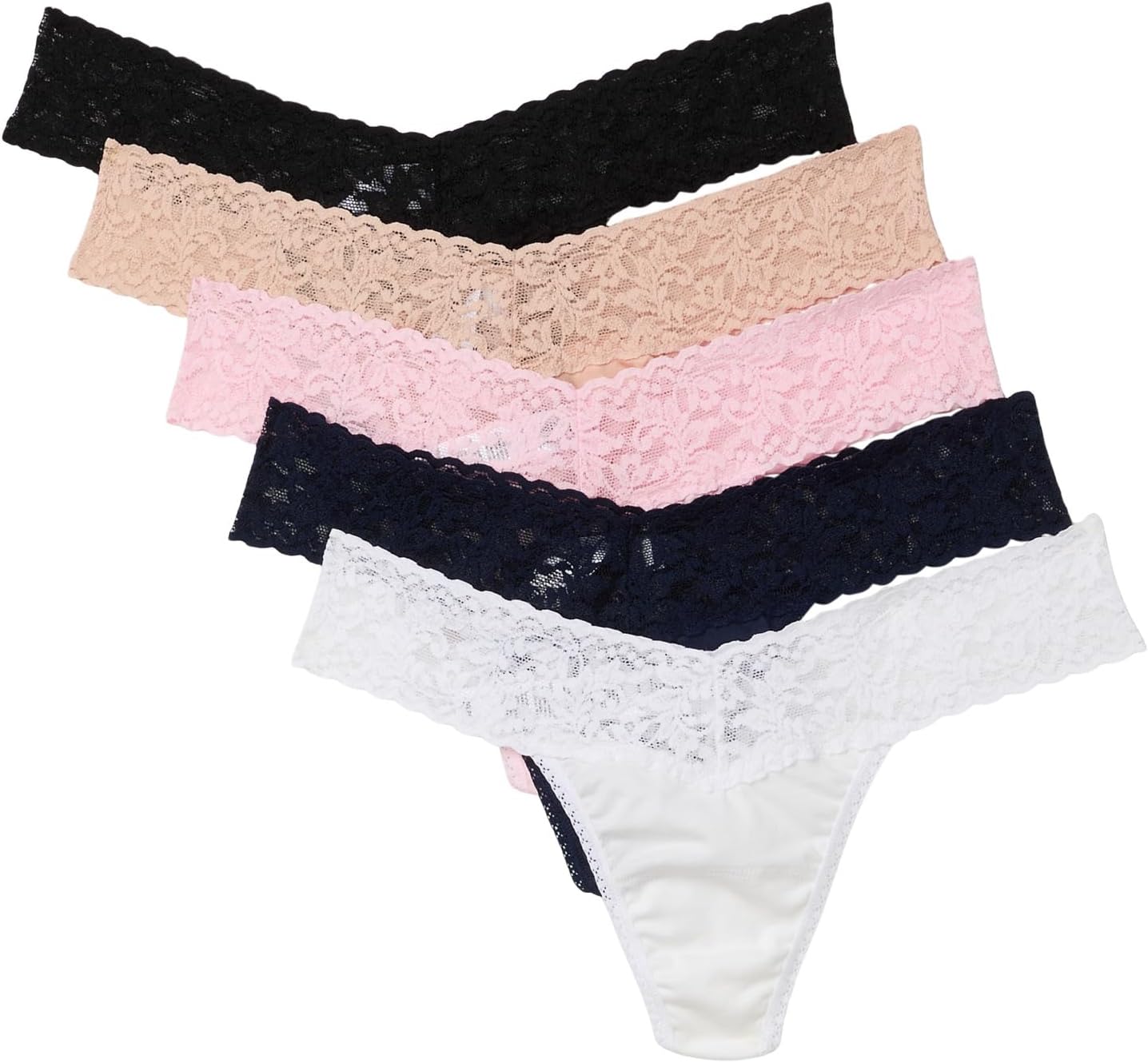 

Женские стринги Supima Cotton Low Rise, 5 шт. Hanky Panky, Black/White/Chai/Bliss/Navy