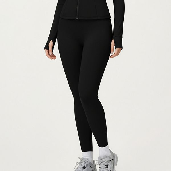 

Женские леггинсы с высокой талией, бесшовные, из гладкой эластичной ткани Anna-Kaci, Black