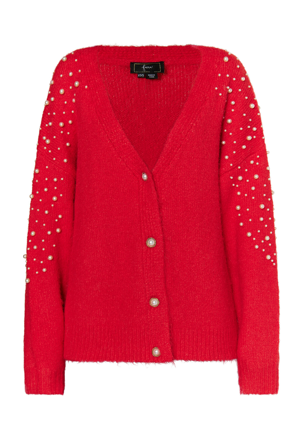 

Толстовка faina Strickjacke Mit Perlen, красный