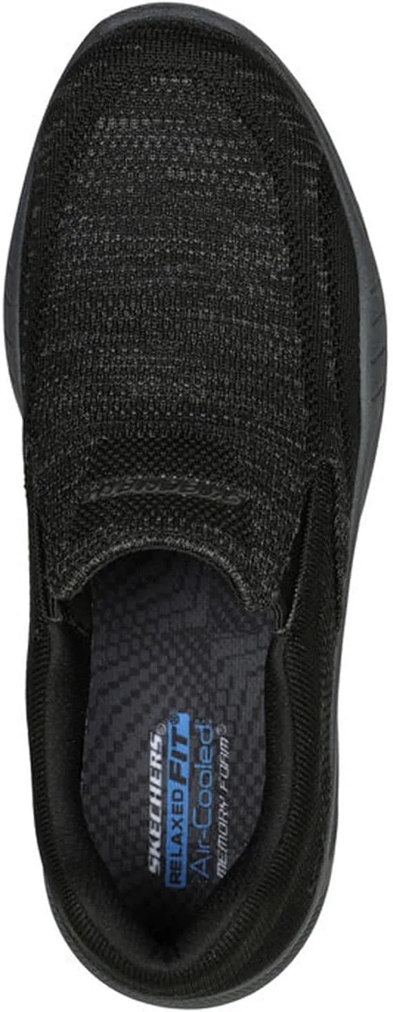 Мужские кроссовки Skechers свободной кроя Cohagen Knit Walk Trainers - очень широкая модель, черный — фото 4