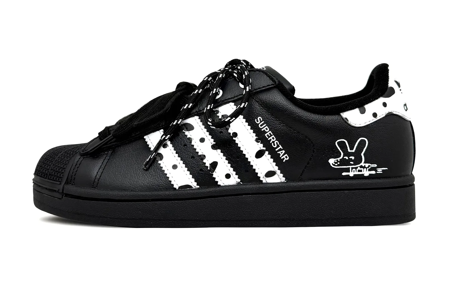 Adidas Originals Superstar 2 Leather Abrasion Resistant Low top детские скейтборд-кроссовки Black