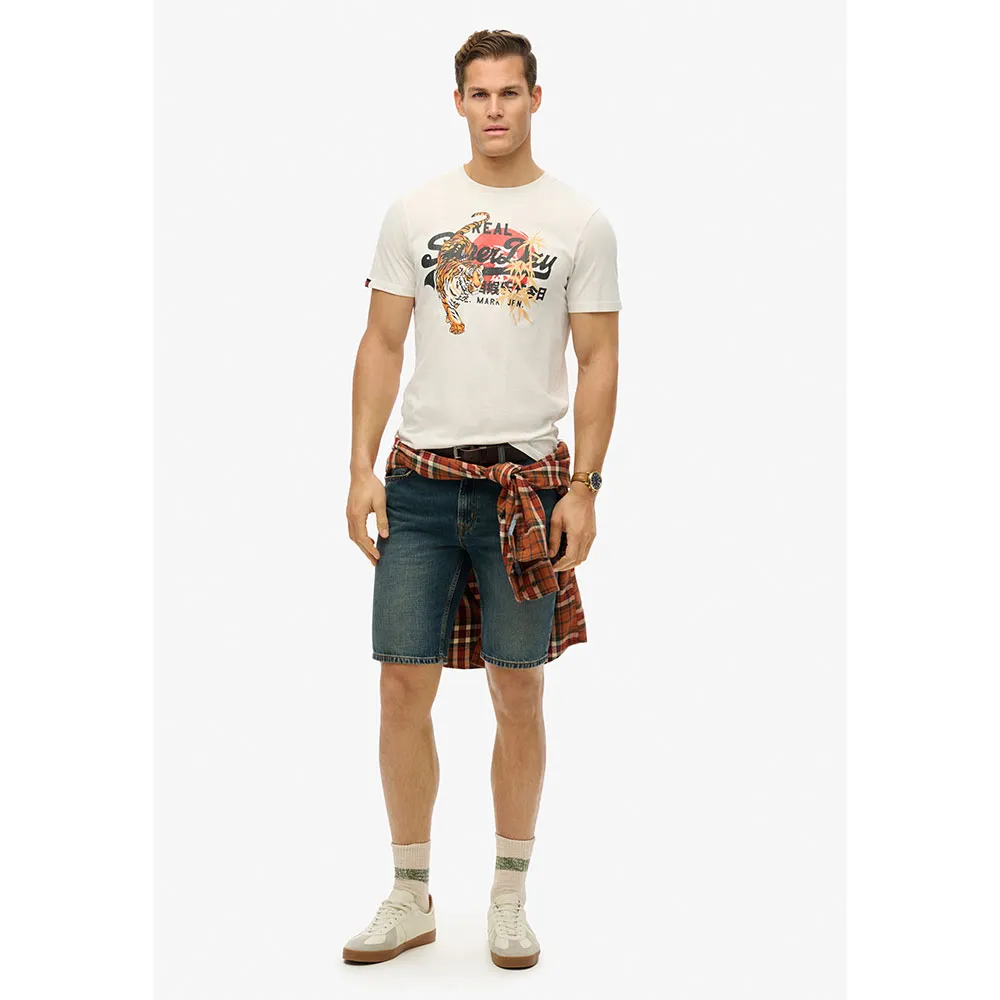 Футболка с коротким рукавом Superdry Vl Tokyo Relaxed Fit, белый — фото 3