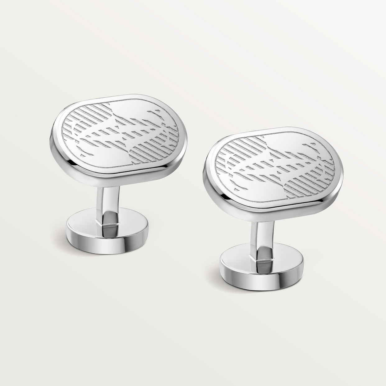

Запонки Cartier Boutons de manchette Double C de Cartier, цельное серебро