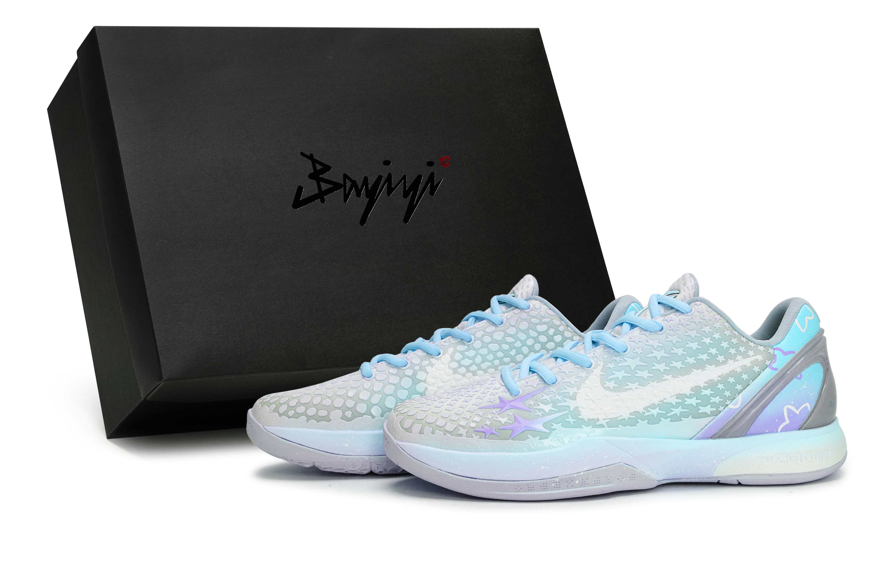 

Nike Баскетбольные кроссовки Zoom Kobe 6 мужские, низкие, белые/синие/фиолетовые