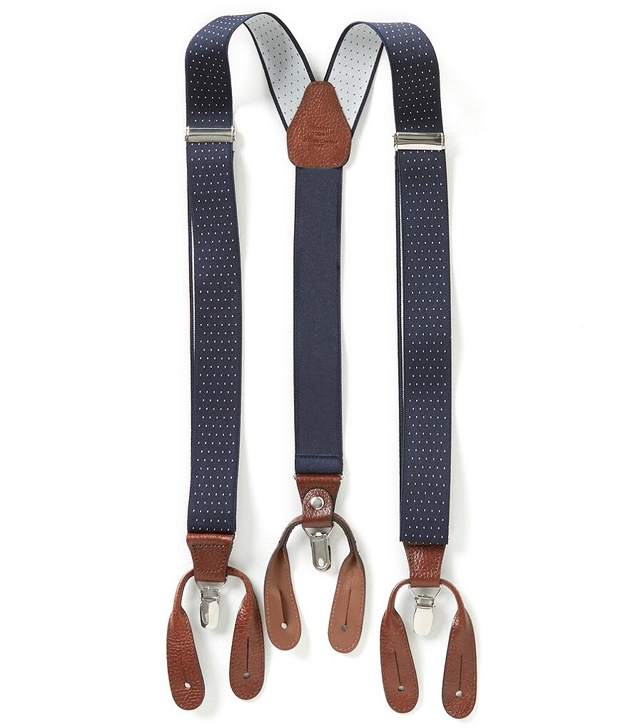 

Подтяжки Roundtree & Yorke Big & Tall в горошек, синий