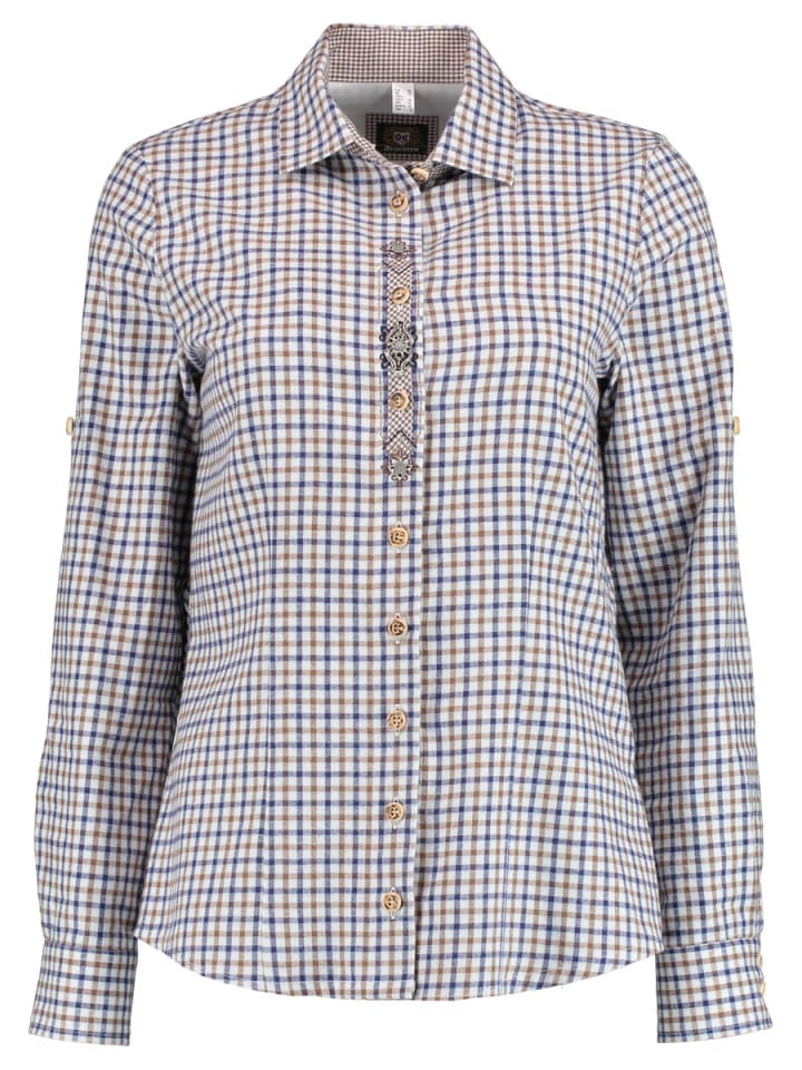 

Традиционная блузка Serino темно-коричневого цвета OS-Trachten