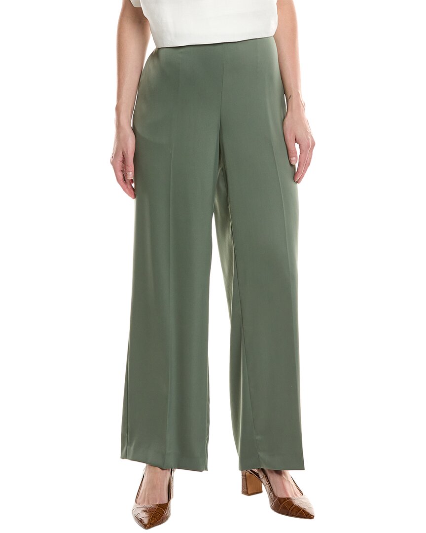 

Anne Klein Сатиновые брюки с высокой талией и широкими штанинами, зеленый