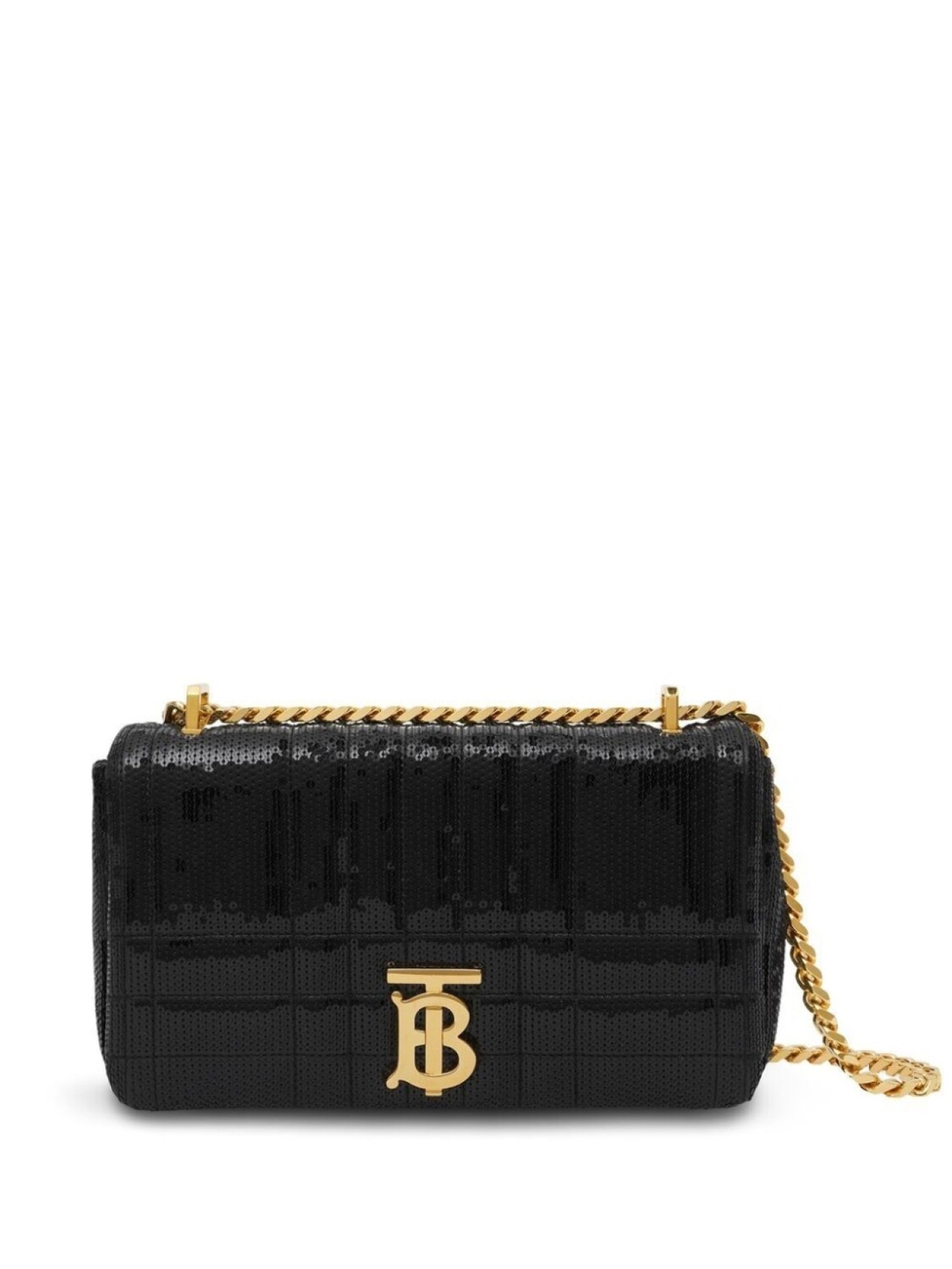 

Маленькая стеганая сумка Burberry Lola с пайетками, черный