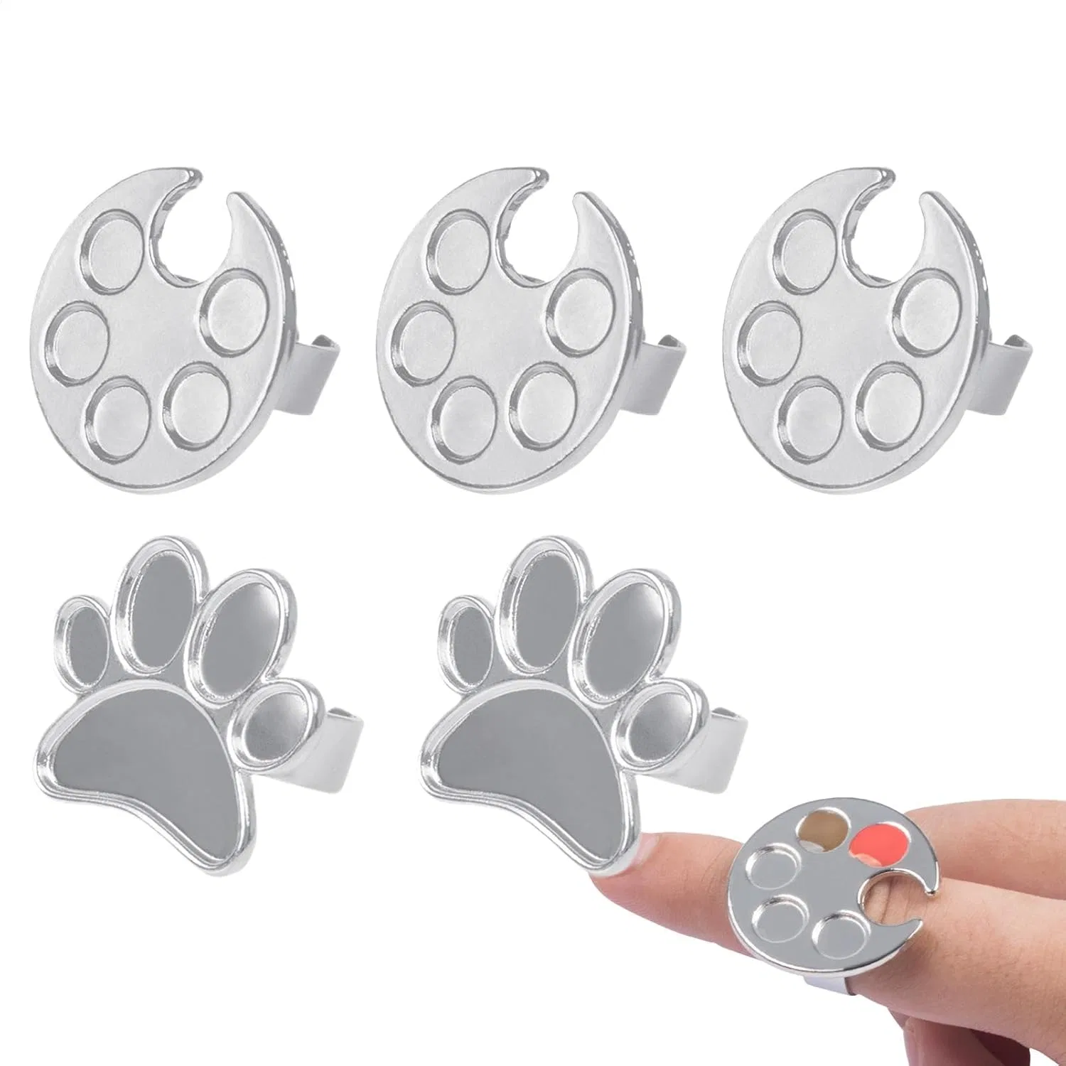 Палитра для ногтей Stainless Steel, 5 колец, круглые Generic