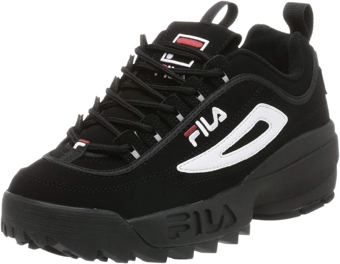 Мужские низкие кроссовки Fila Disruptor, Black White Red