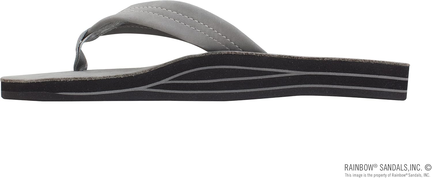 Мужские сандалии Rainbow с двойным слоем кожи и поддержкой свода стопы Rainbow Sandals, серый — фото 2