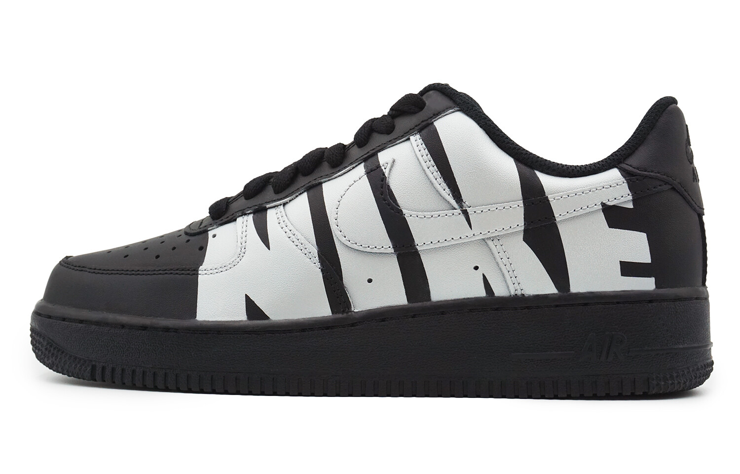 

Кроссовки Nike Air Force 1 Skateboarding Shoes Women's Low-top Black/silver, черный/серебряный