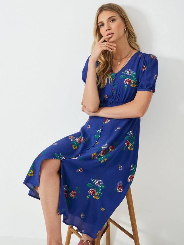 

Чайное платье в цветочек от лолы Crew Clothing, синий
