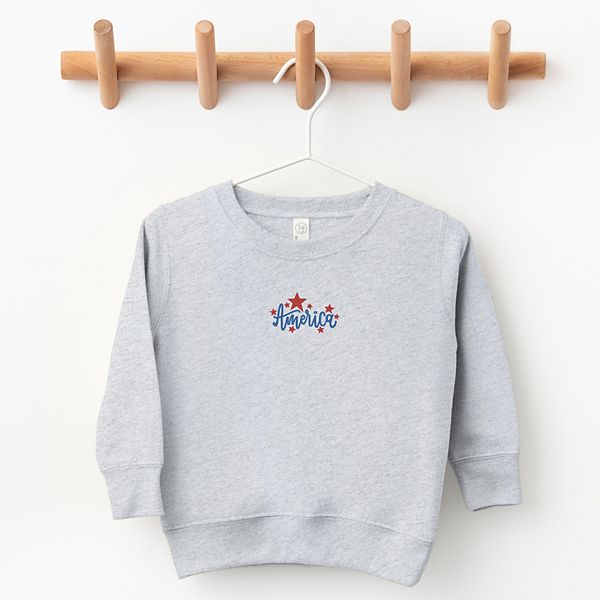 Толстовка для малышей с вышитыми звездами america The Juniper Shop, Heather Grey — фото 2