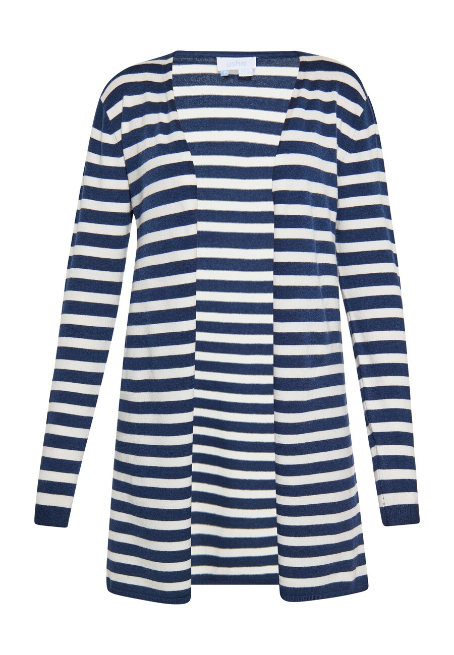

Вязаный кардиган usha BLUE LABEL, цвет marine blue/White