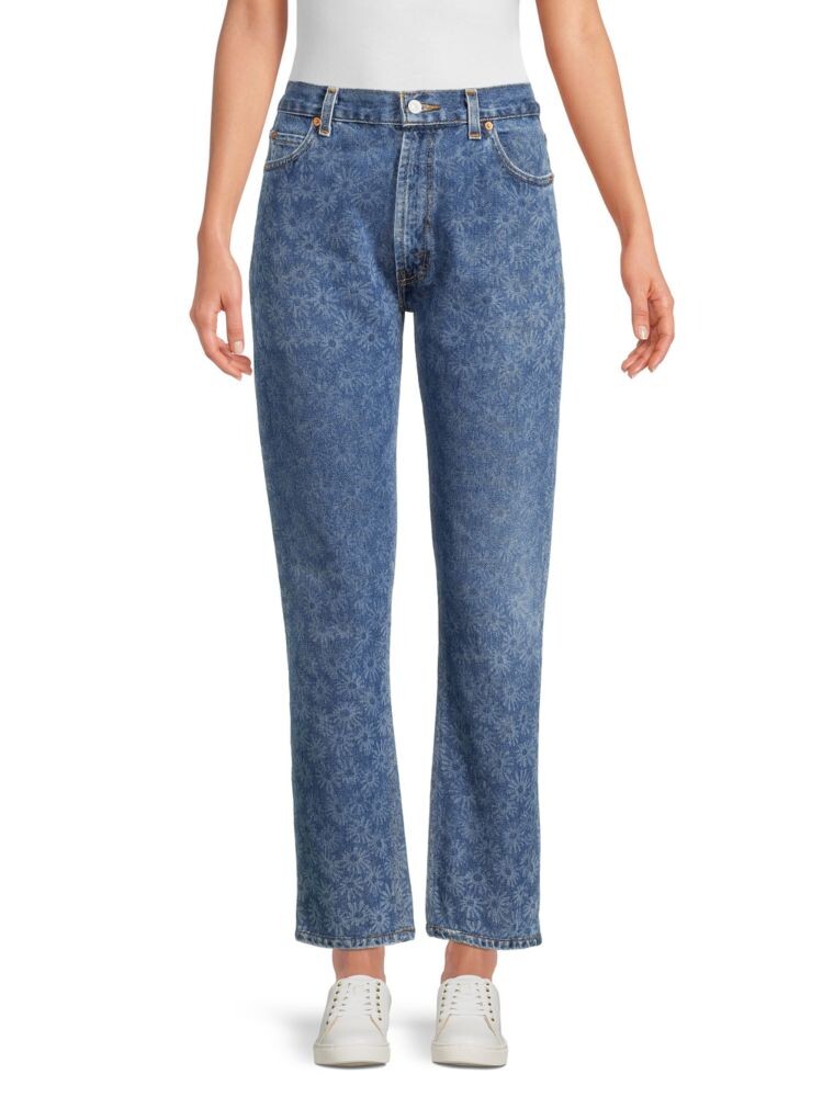 

Прямые джинсы с цветочным принтом Re/Done x Levi's Collection 70-х годов Re/Done, цвет Indigo Dai Blue