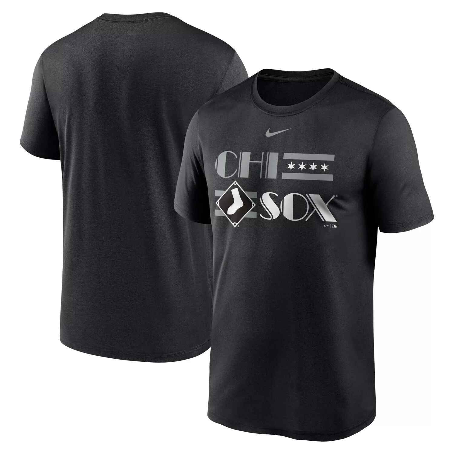 

Мужская черная футболка Nike Chicago White Sox Local Club, Черный, Мужская черная футболка Nike Chicago White Sox Local Club
