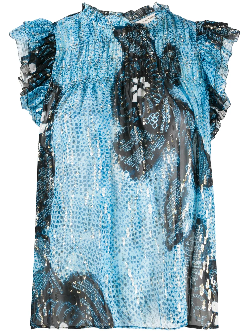 

Блузка без рукавов с абстрактным принтом Ulla Johnson, синий