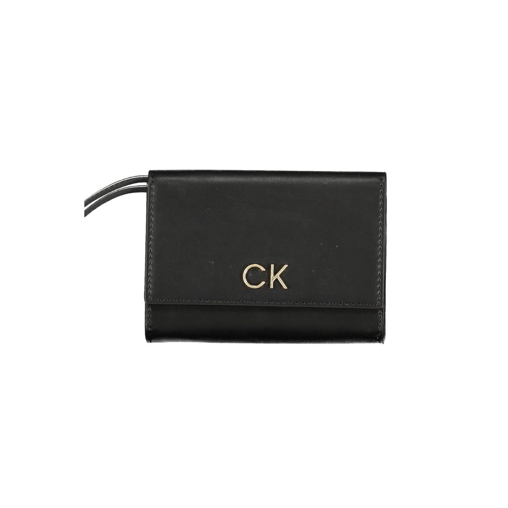 

Элегантный компактный дизайнерский кошелек черного цвета Calvin Klein