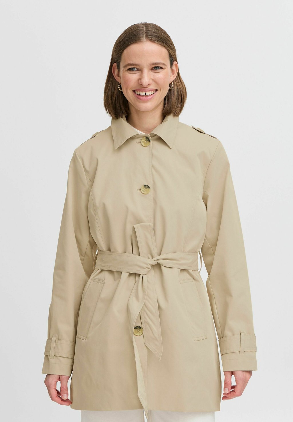 

Пальто-тренч AMONA JAS b.young by Zalando, бежевый
