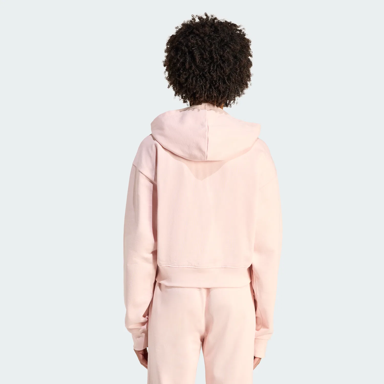 Женская укороченная худи на молнии из французского терри Adidas — фото 2