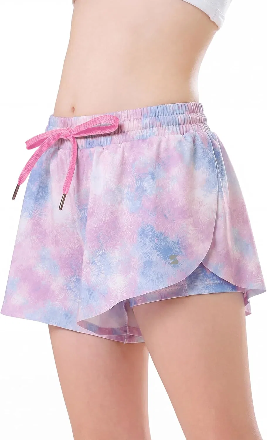 Шорты для девочек Stelle Flow Shorts с карманами, Tie Dye Marshmallow — фото 2