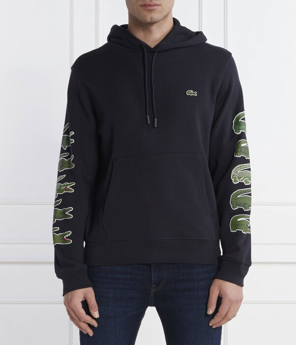 

Толстовка мужская Lacoste с логотипами на рукавах, синий