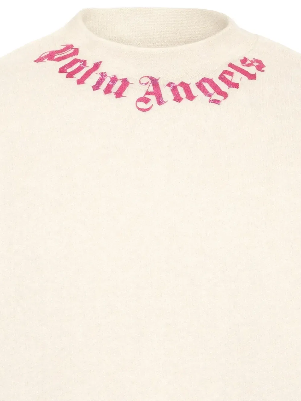 Хлопковая толстовка с логотипом на воротнике Palm Angels Kids, нейтральный — фото 3