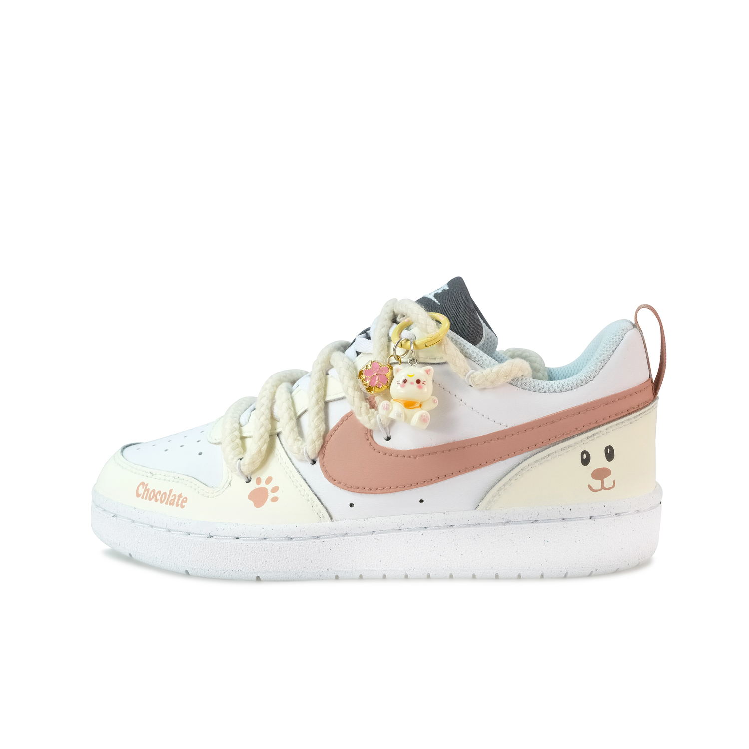 

Nike Court Borough Low Recraft Bg Slip Resistant Shock Absorbers детские скейтбординг кроссовки Yellow для подростков