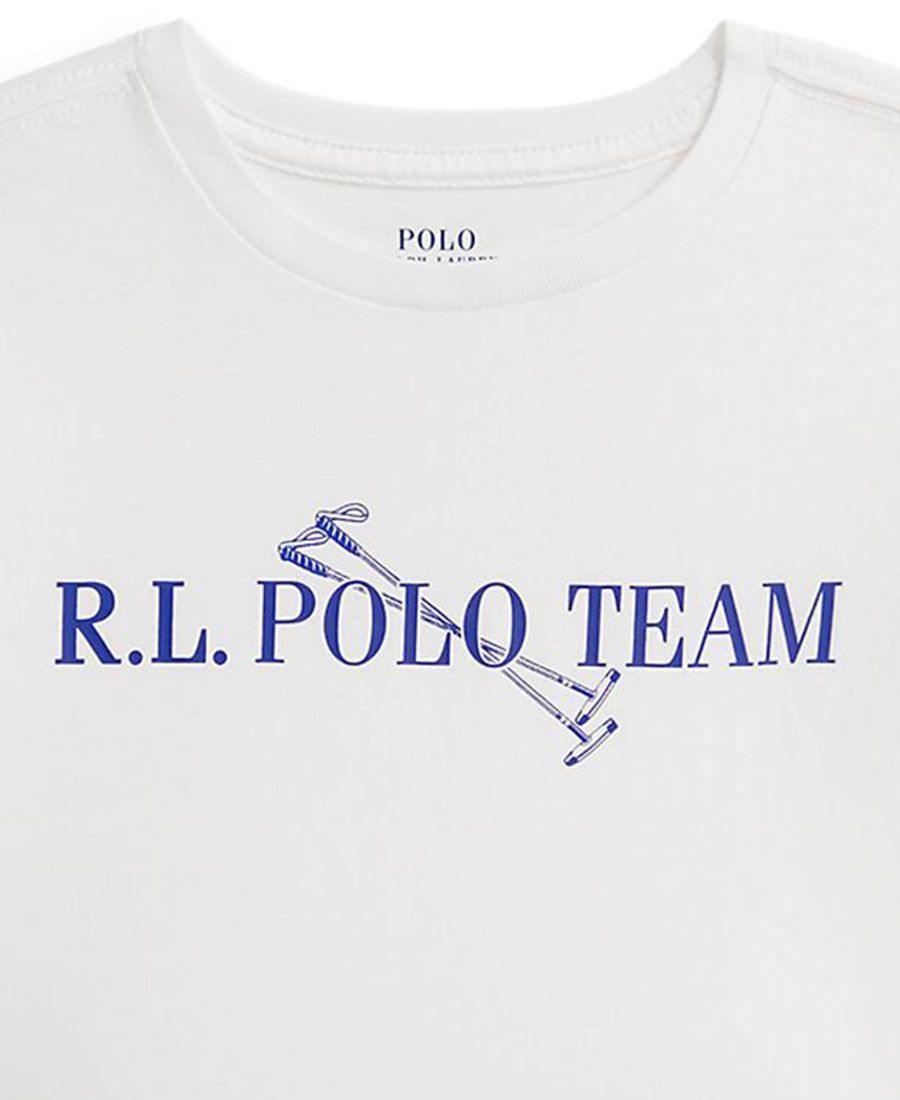 Детская футболка свободного кроя с графическим принтом, размеры 2T-6X Polo Ralph Lauren, White — фото 3